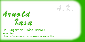 arnold kasa business card